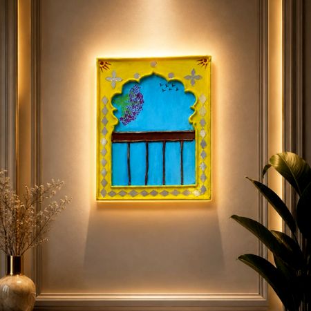 Handmade MDF Traditional Balcony Window Wall Art Set of 2